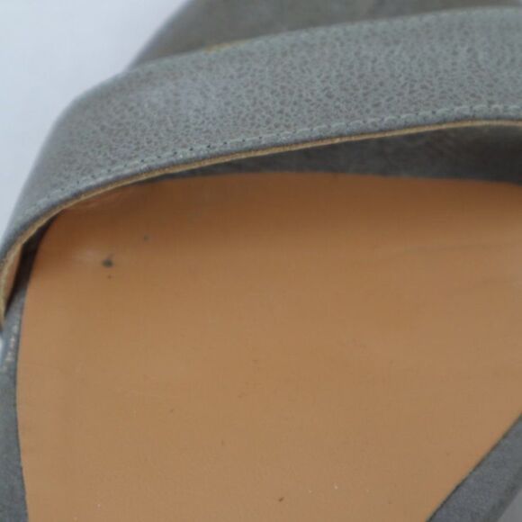 Sundance Women Size 7 Metallic Gold Silver Leather Block Heel Gladiator Sandals - Picture 8 of 10